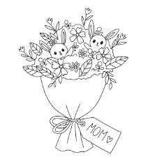 Flowers For Mom Coloring Page