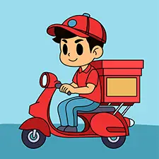 Food Delivery Motorcycle Coloring Page