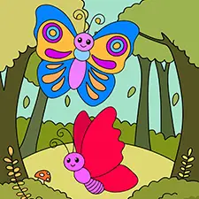 Two Forest Butterflies Coloring Page