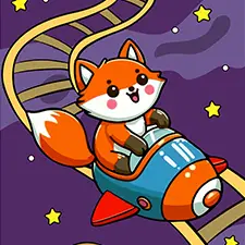 Fox On A Roller Coaster Coloring Page