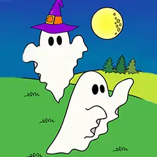 Two Friendly Ghosts Printable