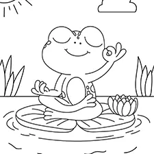 Frog Doing Yoga Coloring Page