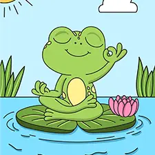 Frog Doing Yoga Coloring Page