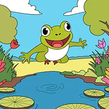 Frog Jumping On Lilypads Printable