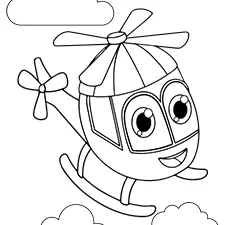 Fun Helicopter Coloring Page Black & White