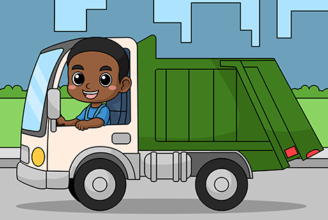 Garbage Truck Coloring Page