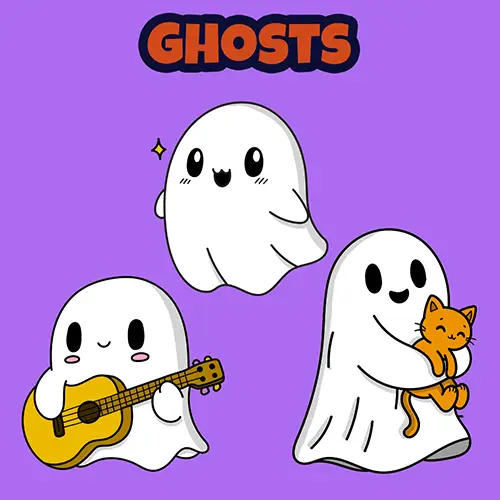 Ghost Colouring Pages