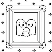 Ghost Family Portrait Coloring Page