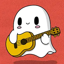 Ghost Playing Guitar Coloring Page