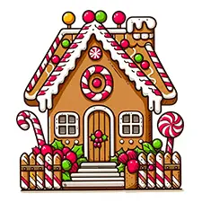 Gingerbread House Colouring Page 