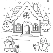 Gingerbread House Coloring Page