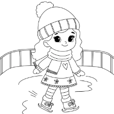 Little Girl Skating Coloring Page