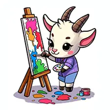 Goat Artist Coloring Page Color