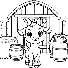 Goat In The Barnyard Coloring Sheet