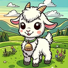 Goat With A Bell Coloring Page Color