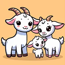 Goat Family Coloring Sheet Color