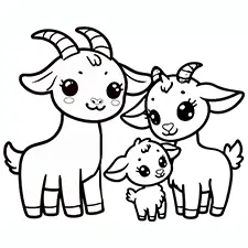 Goat Family Coloring Sheet