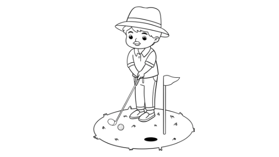 Golfing Dad Coloring Page