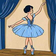 Graceful Ballerina On Stage Coloring Page