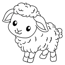 Gray Sheep Coloring Page Black & White