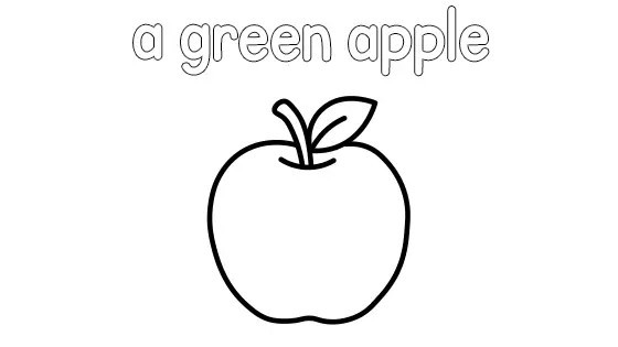 A Green Apple Coloring Page
