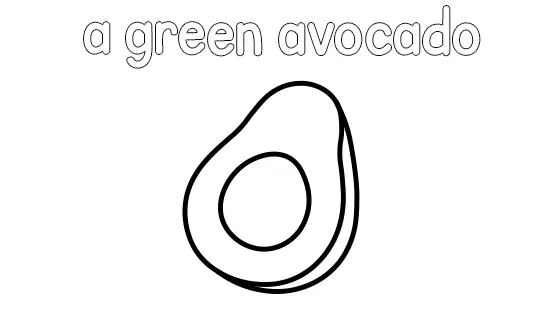 A Green Avocado Coloring Page