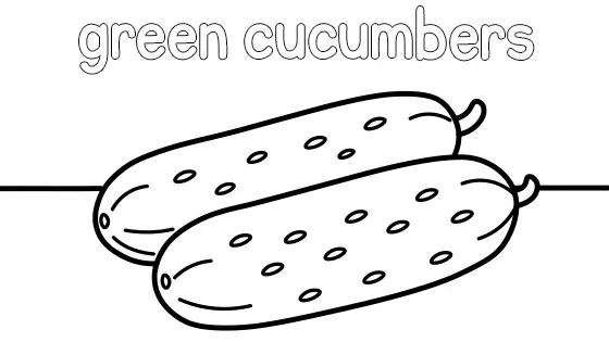 Green Cucumbers Coloring Page