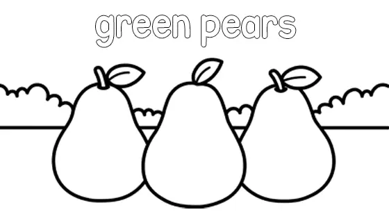 Green Pears Coloring Page
