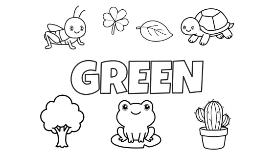 Green things Coloring Page