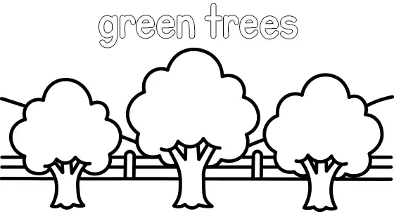 Green Trees Coloring Page