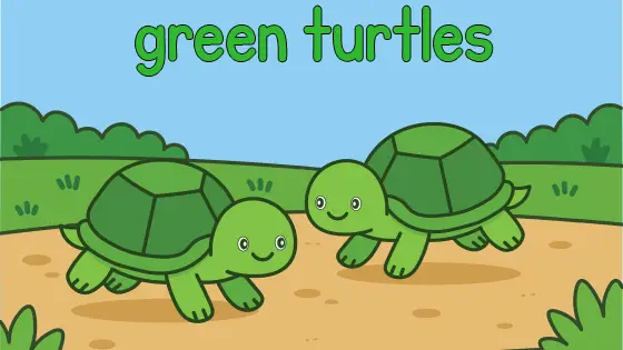 Green Turtles Coloring Page