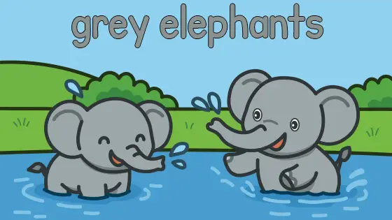 Grey Elephants Printable