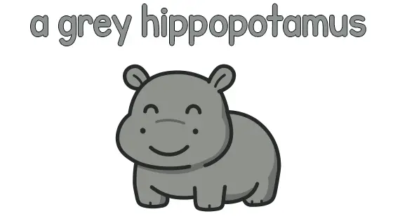 A Grey Hippopotamus Printable