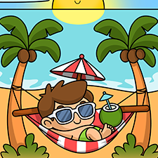 Boy Chilling In A Hammock Printable