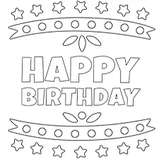 Happy Birthday Coloring Sheet Black & White