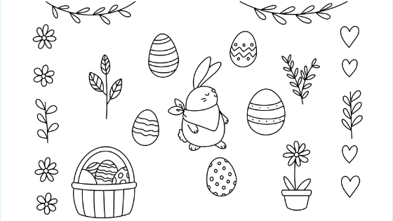 Happy Easter Coloring Page