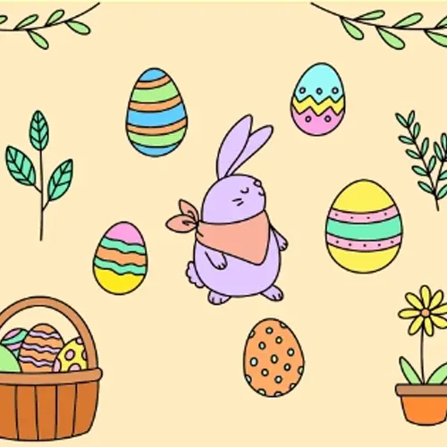 Happy Easter Wallpaper Coloring Page