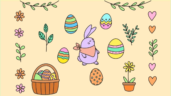 Happy Easter Coloring Page