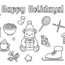 Happy Holidays Coloring Page