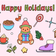 Happy Holidays Coloring Page