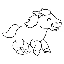 Happy Horse Colouring Page