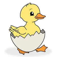 Hatching Baby DuckColoring Page