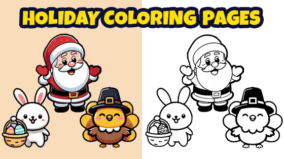 Holiday coloring pages for kids