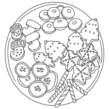 Plate Of Holiday Cookies Coloring Page