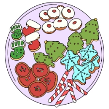 Plate Of Holiday Cookies Coloring Page