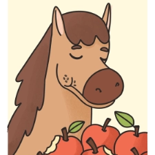 Horse Eating Apples Picture