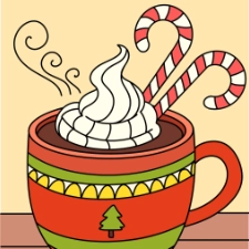 Cup of Hot Cocoa Coloring Page