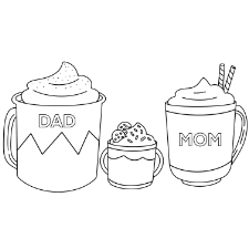 Hot Cocoa Family Coloring Page