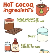 Hot Cocoa Ingredients Coloring Page