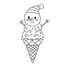 Ice Cream Snowman Coloring Page